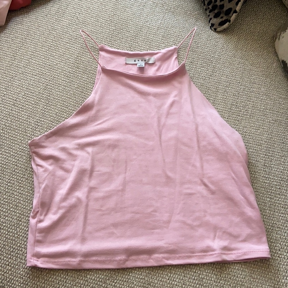 pink crop top size small